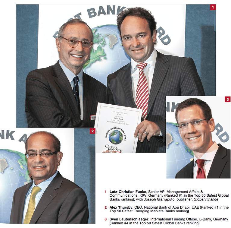 Global Finance awarded the top banks in its annual Safest Banks ranking at its Best Banks Awards Ceremony