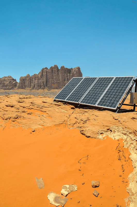 solar panels in desert