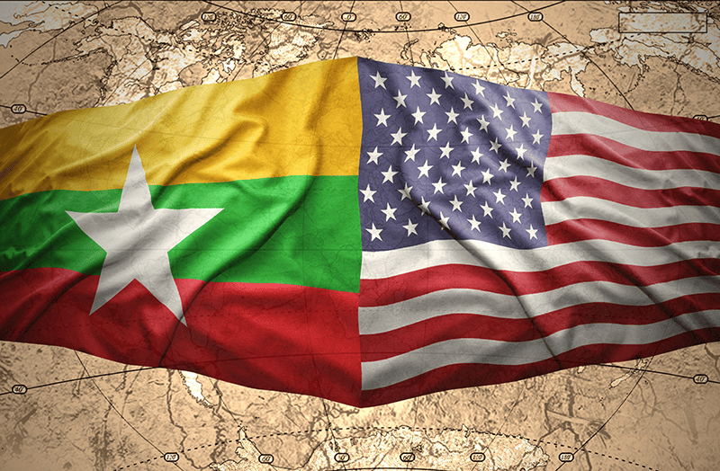 us flag and myanmar flag featured image