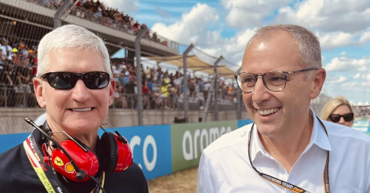 Apple CEO Tim Cook and Formula 1 CEO Stefano Domenicali