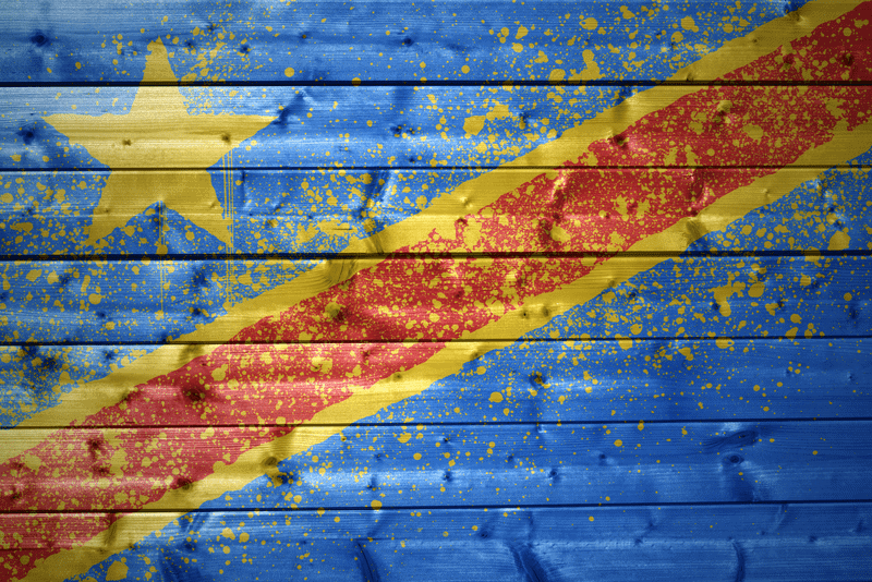Democratic Republic Of The congo Flag Painted on wooden board