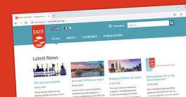 Financial Action Task Force or FATF website homepage. The FATF is an inter-governmental body of 37 countries against money laundering and terrorist financing.