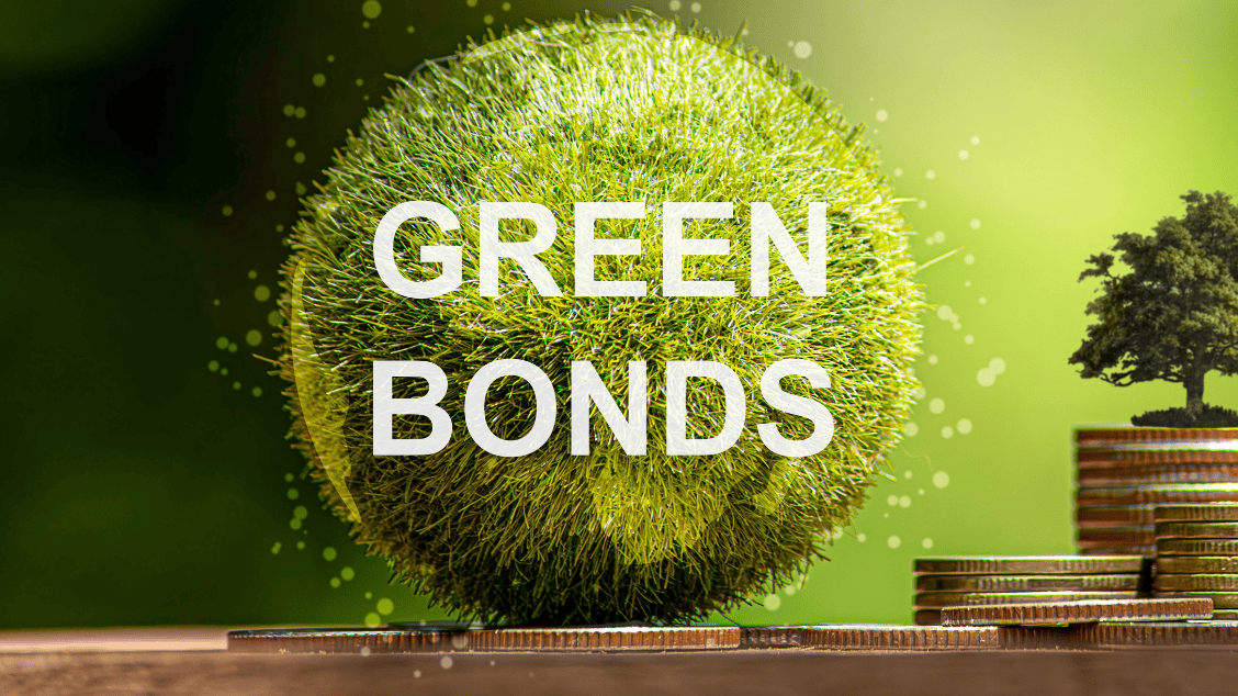 Green bonds and ESG investments, businesses recognize potential to positively impact economy and nature, against background of evolving market prices and rise of sustainable finance valuable coin.