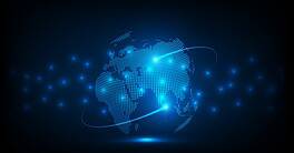 Globalization Artificial intelligence (AI) digital world smart futuristic interface technology background, Vector Illustration