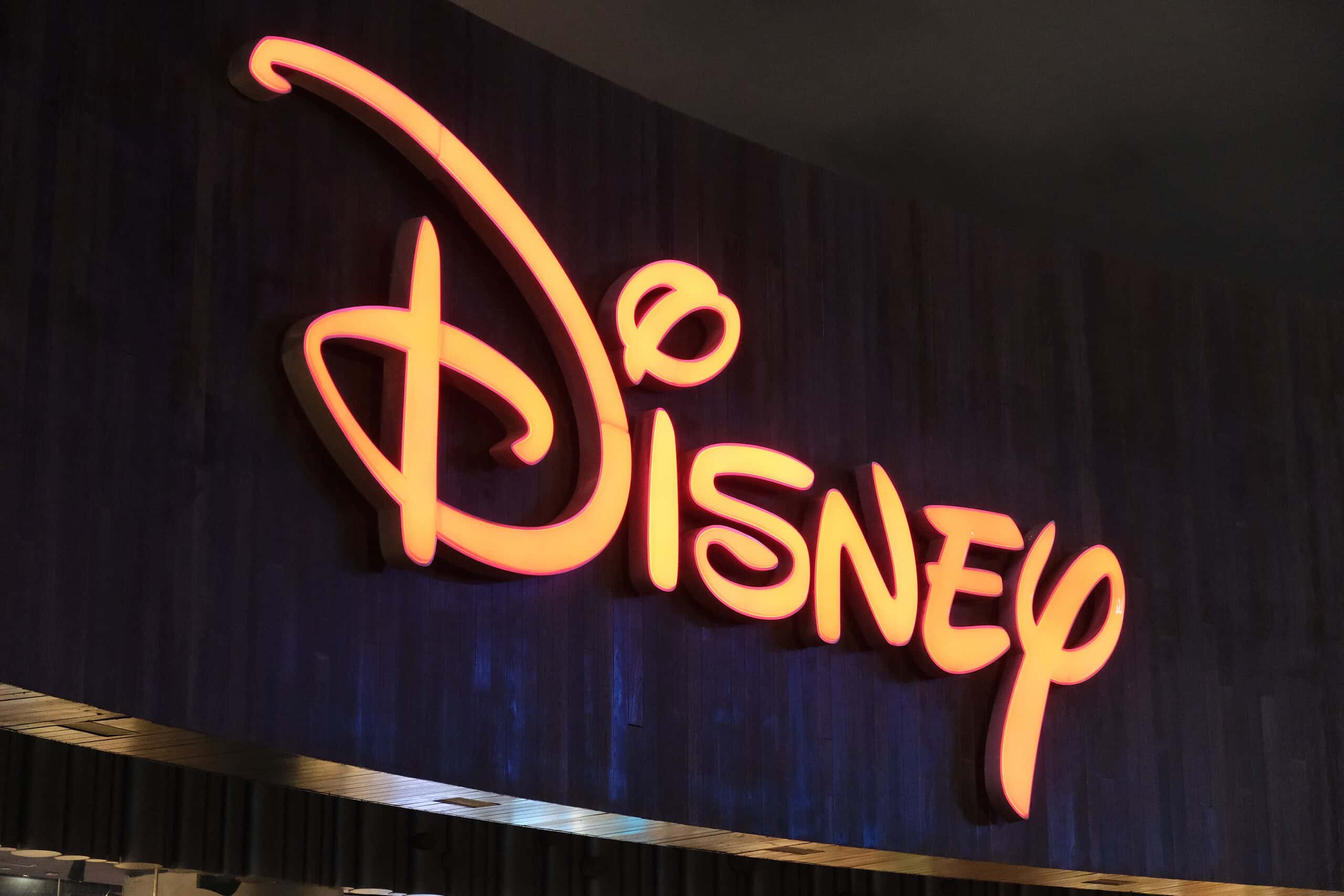 Disney store sign. Disney company brand logo