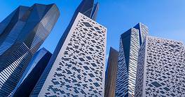 Modern architecture and buildings in the financial center of Riyadh, Saudi Arabia