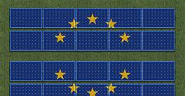 Europe photovoltaic solar farm generating clean and renewable energy through panels, infrastructure for green electricity production and long-term sustainability