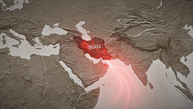 11 A detailed political map of Iran showing its borders and geographic location in the Middle East.