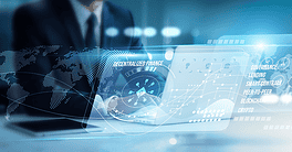 Investor using a laptop and exploring decentralized finance applications, blockchain platforms, smart contracts, crypto wallets, tokens, peer-to-peer transactions, transparency, and digital assets.