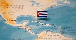 The Map and Flag of Cuba.