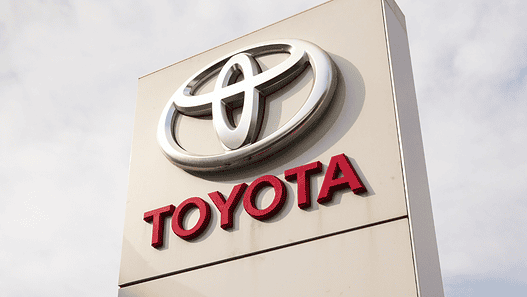 Toyota motor corporation logo on dealership building on September 23, 2017 in Prague. Toyota turns its Gazoo Racing Team into new sports brand, the GR brand