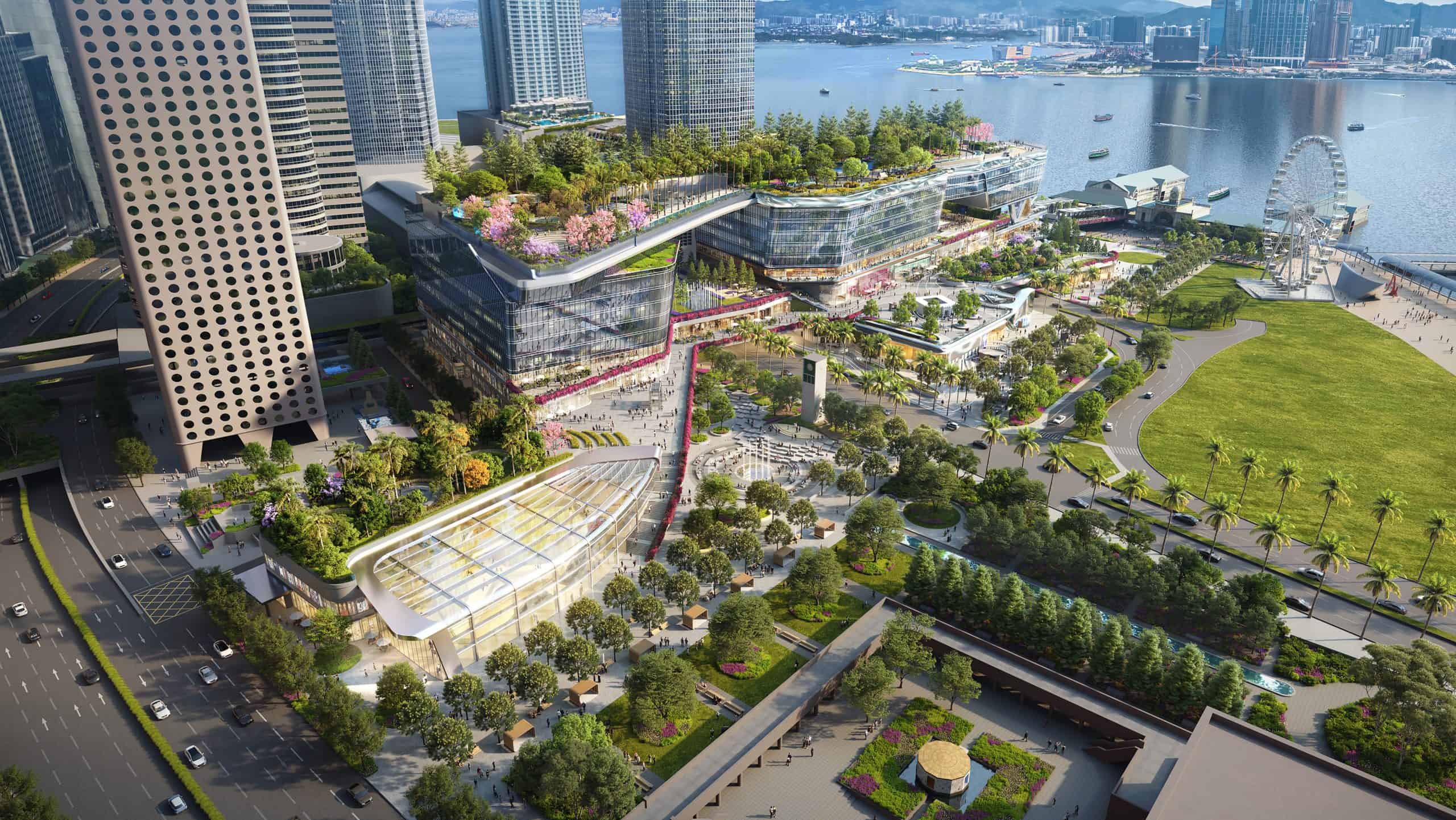 An illustration of Central Yards, the US$8 billion, 400-metre-long "groundscraper" being developed by Henderson Land on Hong Kong’s New Central Harbourfront