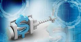 Concept photo of a US dollar sign being squeezed in a vice, representing a tight credit market.