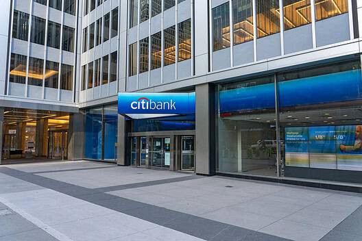 : A Citibank branch of Citigroup is seen on July 13, 2020 in New York City.