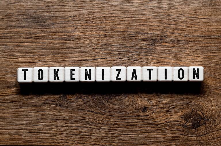 Tokenization - word concept on building blocks, text, letters