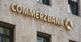 Commerzbank sign on building in Germany