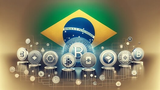 Digital currency and blockchain technology concepts with Bitcoin, Ethereum, and other cryptocurrenci.