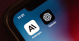 Anthropic, Openai logos on a smartphone