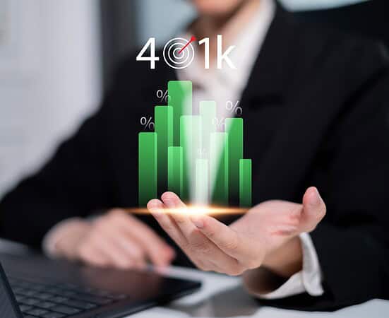 Business professional analyzing financial growth data on smartphone with digital charts.