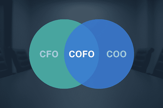 Venn diagram showing CFO, COFO, and COO roles in executive leadership.