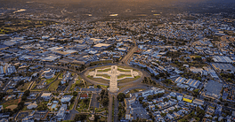 A cityscape of Santo Domingo during the sunrise in the morning in the Dominican Republic