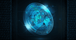World money innovation with CBDC central bank digital currency coins.Vector illustrations.