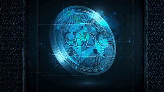 World money innovation with CBDC central bank digital currency coins.Vector illustrations.
