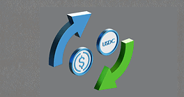 USDC cryptocurrency coins representing stablecoin remittance costs and cross-border settlement