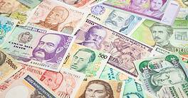 Variety of South American banknotes