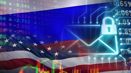 Flag, stock quotes, cybersecurity icon