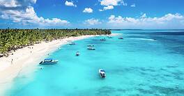 Saona Island beach in the Dominican Republic, highlighting growing tourism and infrastructure development.