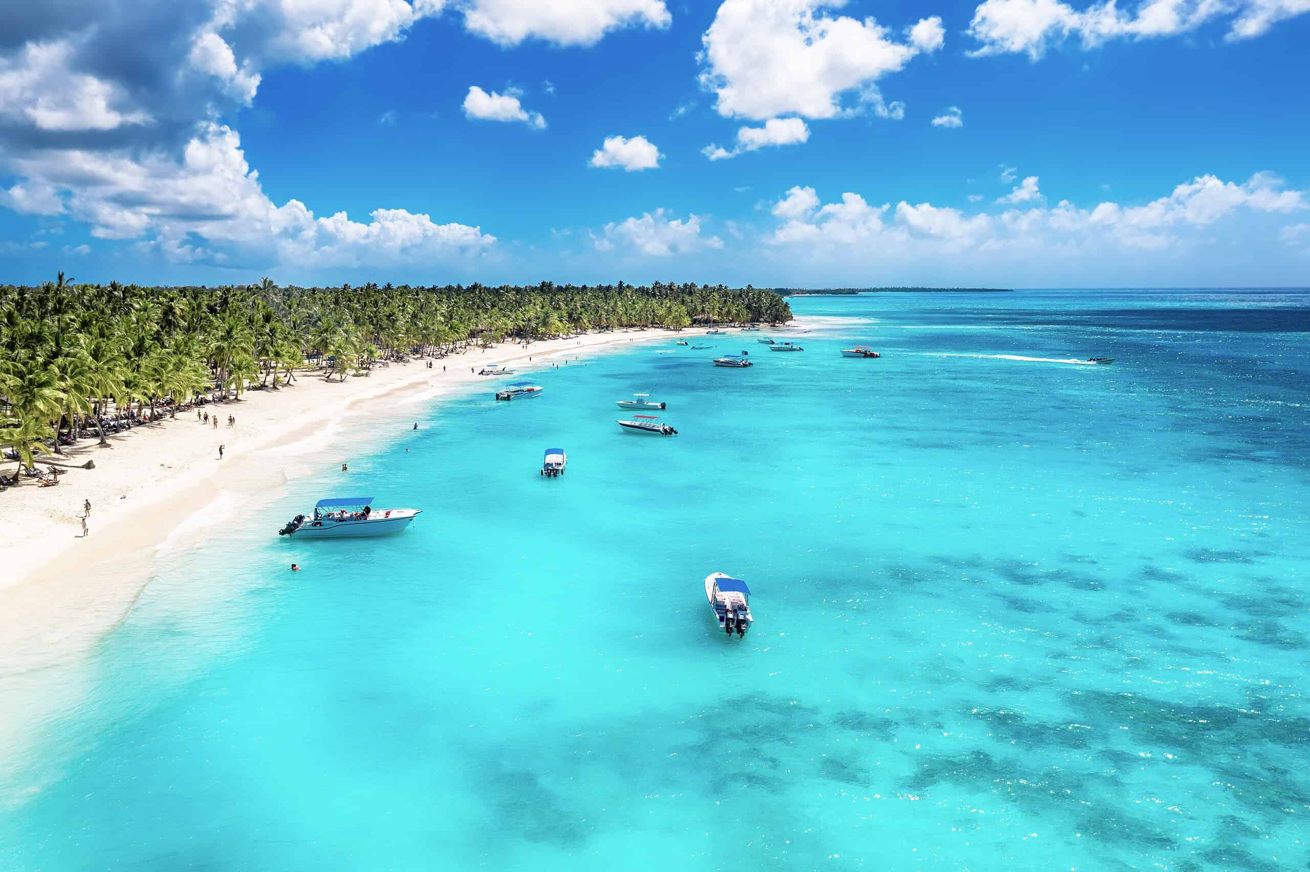 Saona Island beach in the Dominican Republic, highlighting growing tourism and infrastructure development.