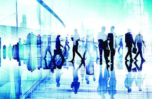 Abstract Image of Business People's Busy Life