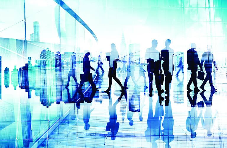 Abstract Image of Business People's Busy Life