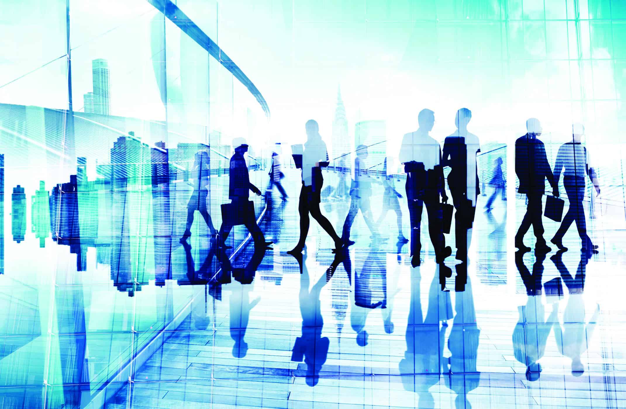 Abstract Image of Business People's Busy Life