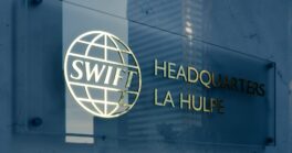Swift building in France with group's logo on the sign.