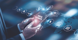 Businessman analying data Digital Payments technological and secure transaction processing systems, mobile wallet platforms, blockchain-based remittance solutions, online financial integration tools.