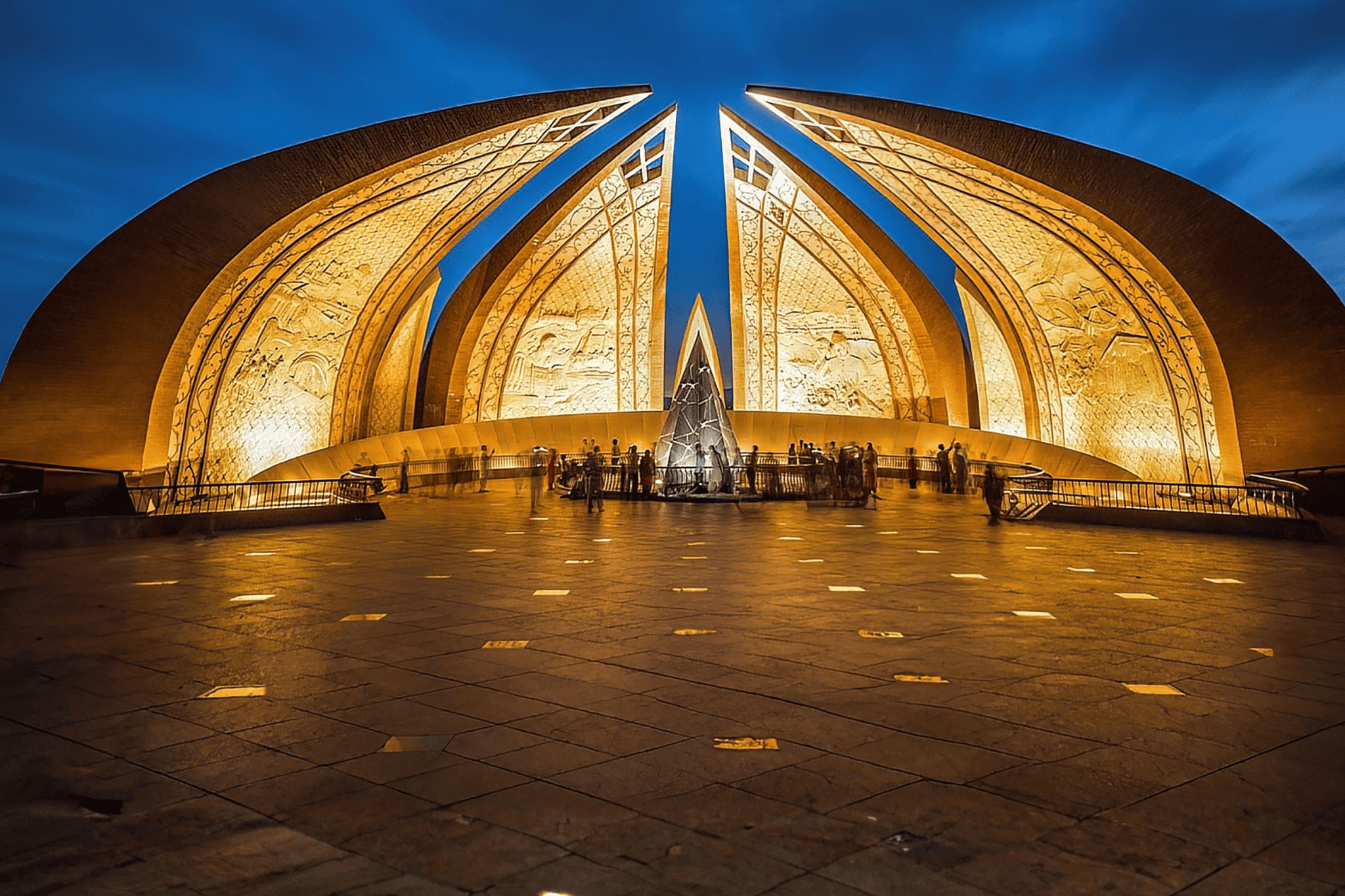 Islamabad, Pakistan - September 05, 2024: The Pakistan Monument National monument that is shaped like a petals. National museum Shakarparian Hills