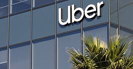 Exterior sign of the Uber headquarters building in San Francisco, California
