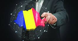 Romania - country shape and flag - 3D illustration