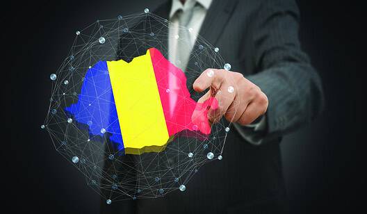 Romania - country shape and flag - 3D illustration