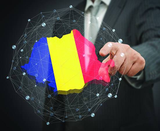 Romania - country shape and flag - 3D illustration