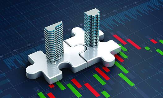 merger and acquisition business concept, join company on puzzle pieces, 3d rendering